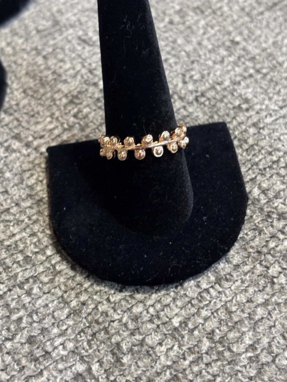 Gold Crystal Stacked Band Ring - Women Jewelry size 9